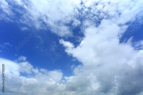 Copy space summer blue sky and white cloud abstract background. 