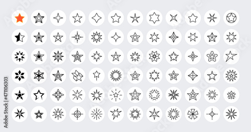 stars symbol line icons