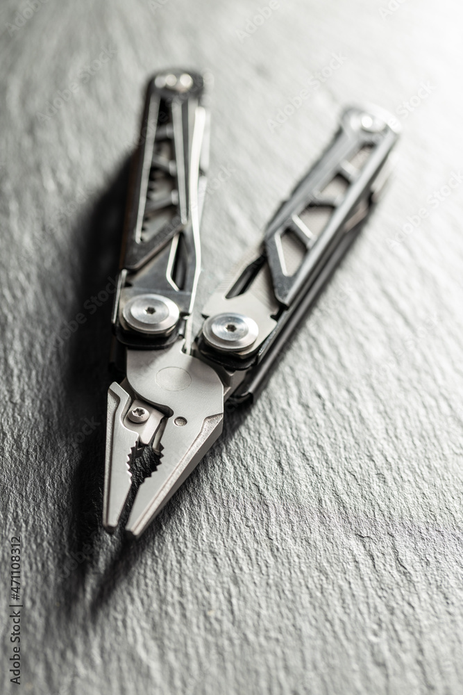 Multi-tools pliers with other tools and knife. Multifunction pliers. Multi-tools pliers with other tools and knife. Multifunction pliers.