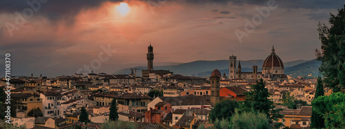 Florencia al atardecer desde el mirador de Michelangelo
