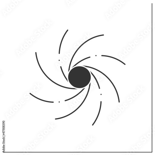 Hurricane glyph icon. Heavy spiralled wind. Meteorology. Typhoon. Windstorm. Tornado. Natural disaster. Weather concept. Filled flat sign. Isolated silhouette vector illustration