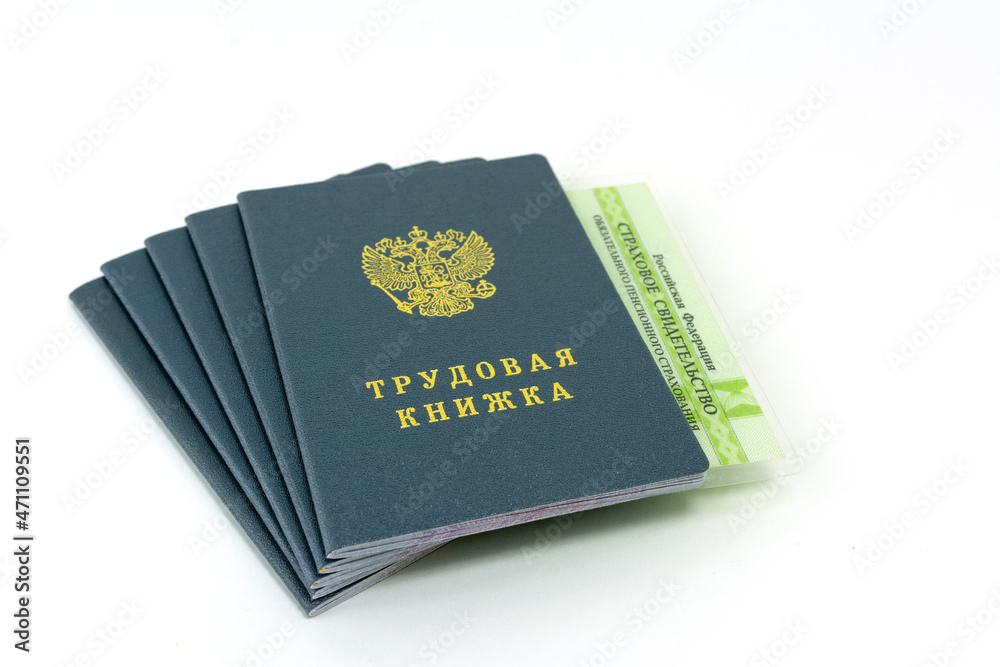 Translation from Russian language - Labor Book, Insurance Pension Certificate. A bundle of documents. Work book, employment record, a document to record work experience. Translation from Russian language - Labor Book, Insurance Pension Certificate. A bundle of documents. Work book, employment record, a document to record work experience.
