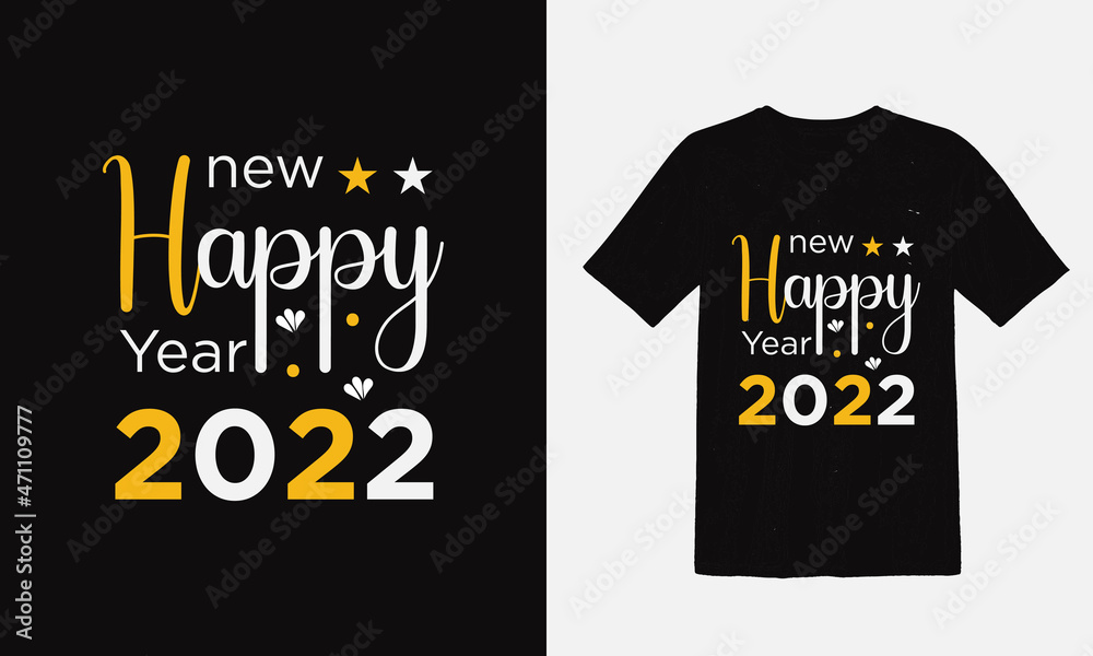 New Year 2022 Typography T-shirt Design  