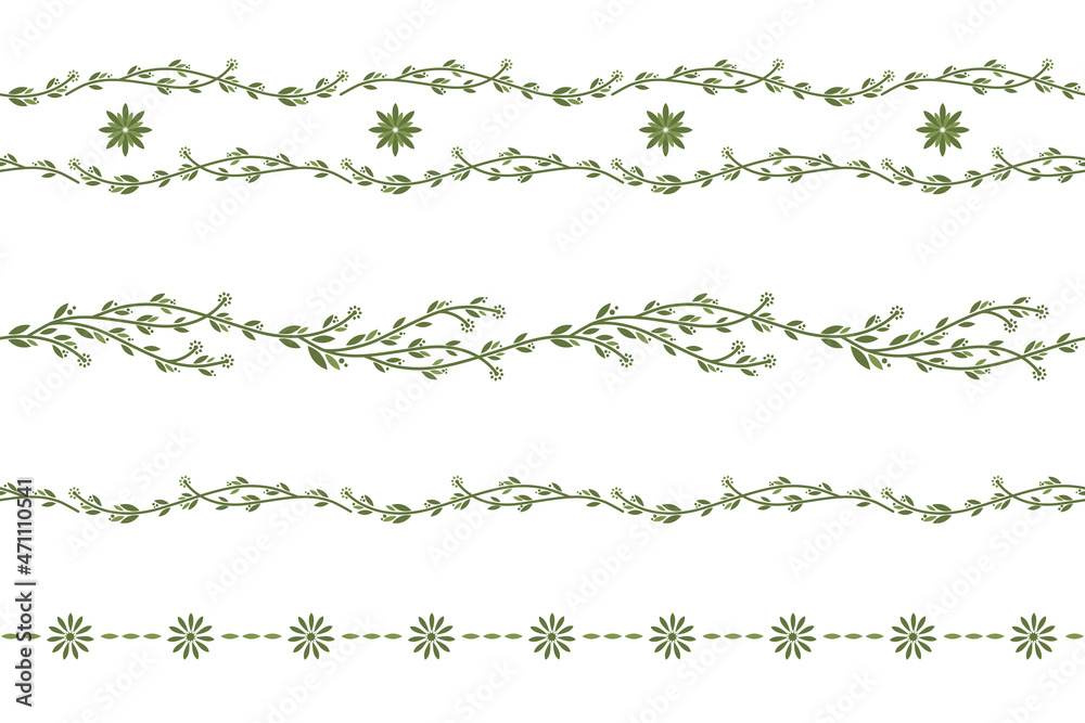 Decorative floral elements for design Decorative floral elements for design