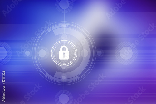 2d illustration Safety concept: Closed Padlock on digital background
