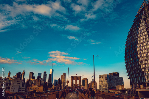 sunset over the city