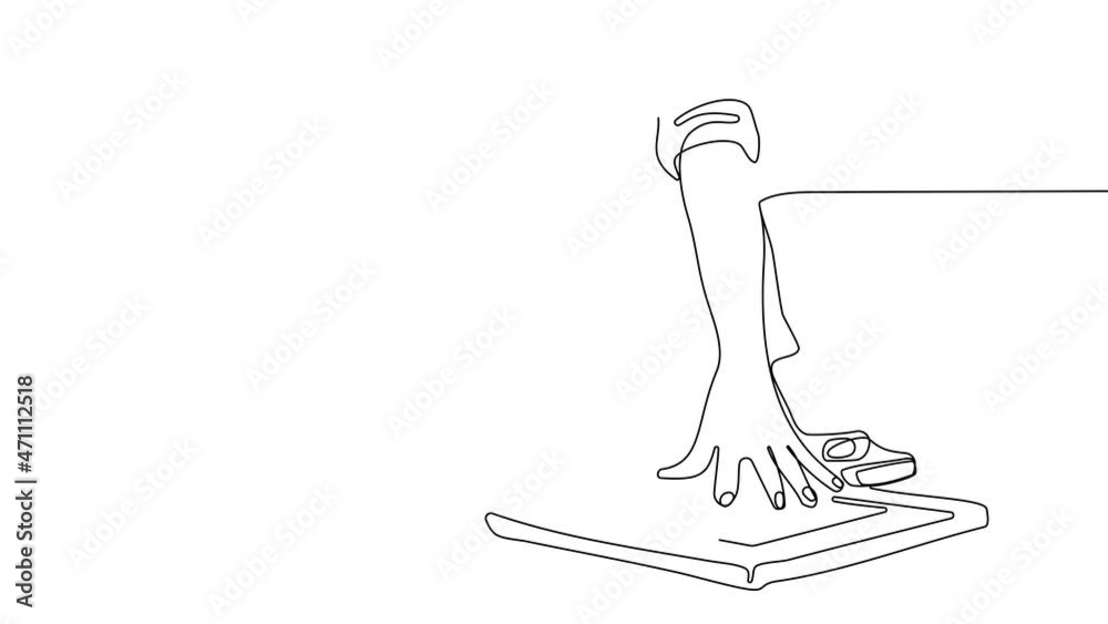 Vidéo Stock 4k animated self drawing of continuous line draw building ...