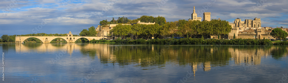 Avignon, le pont et le palais des papes, Vaucluse, France