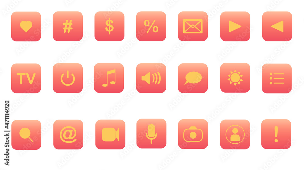 A set of icons. A set of icons.