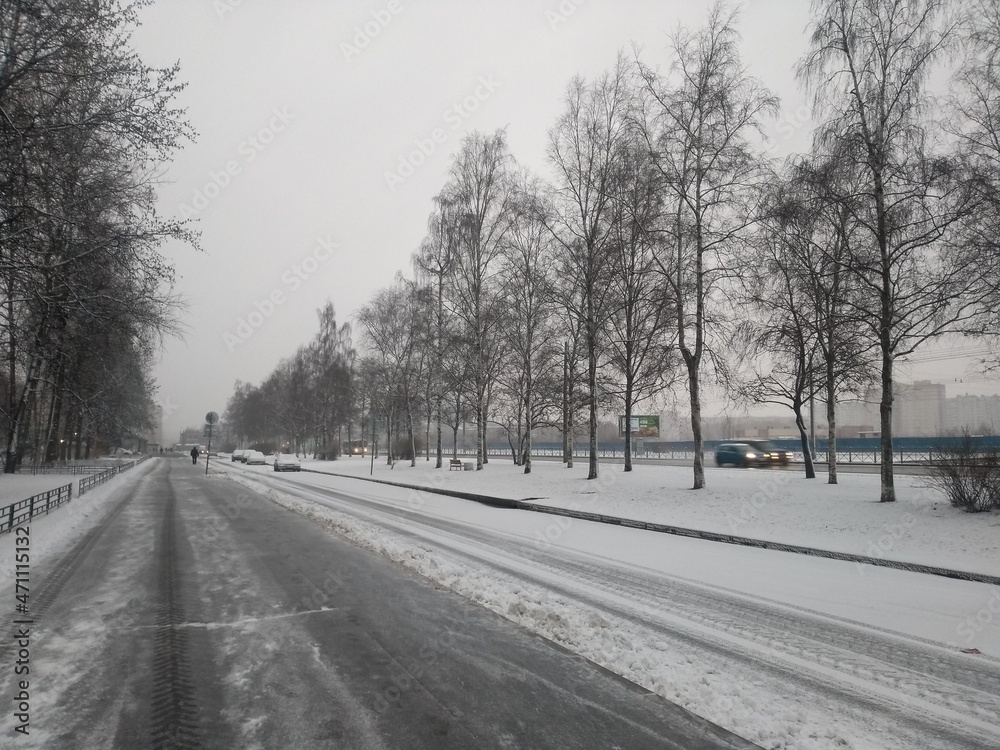 snow covered road