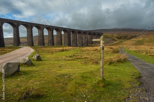 Ribblehead Viaduct on the Settle Carlisle railway in the Yorkshire Dales photo