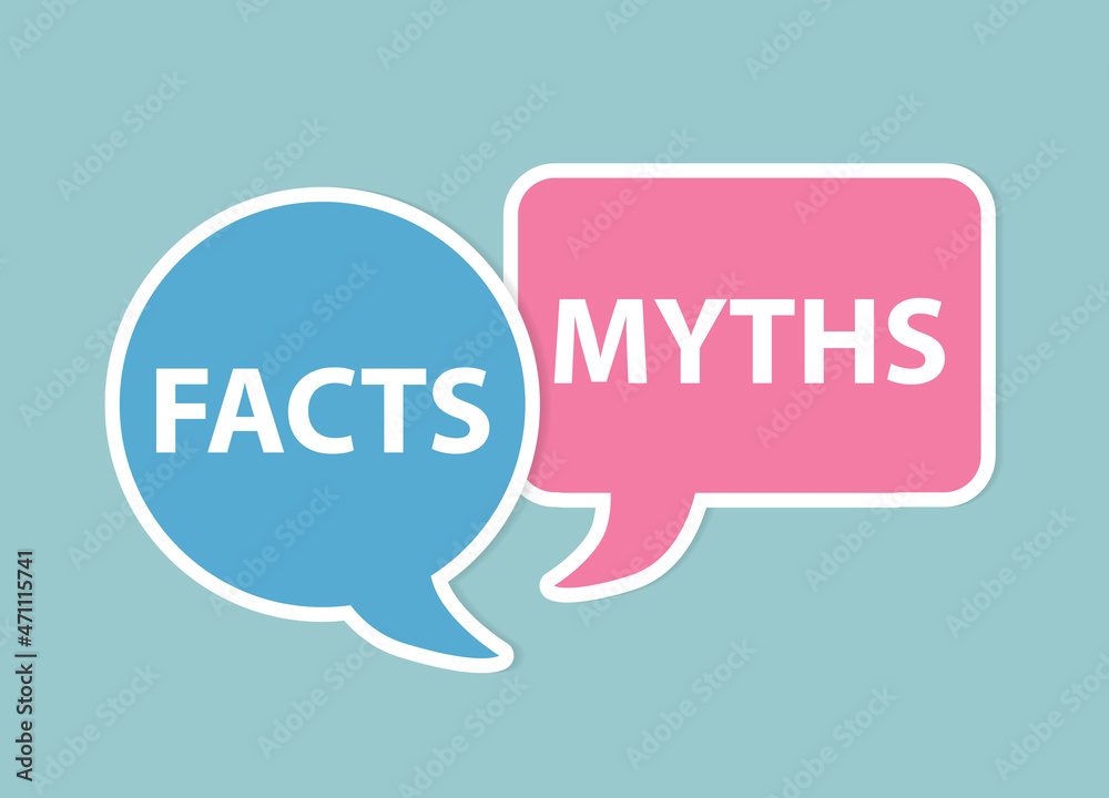 facts and myths written on speech bubbles - vector illustration facts and myths written on speech bubbles - vector illustration