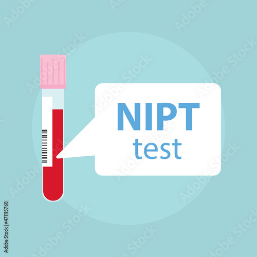 NIPT (Non Invasive Prenatal Testing) blood test tube icon- vector illustration