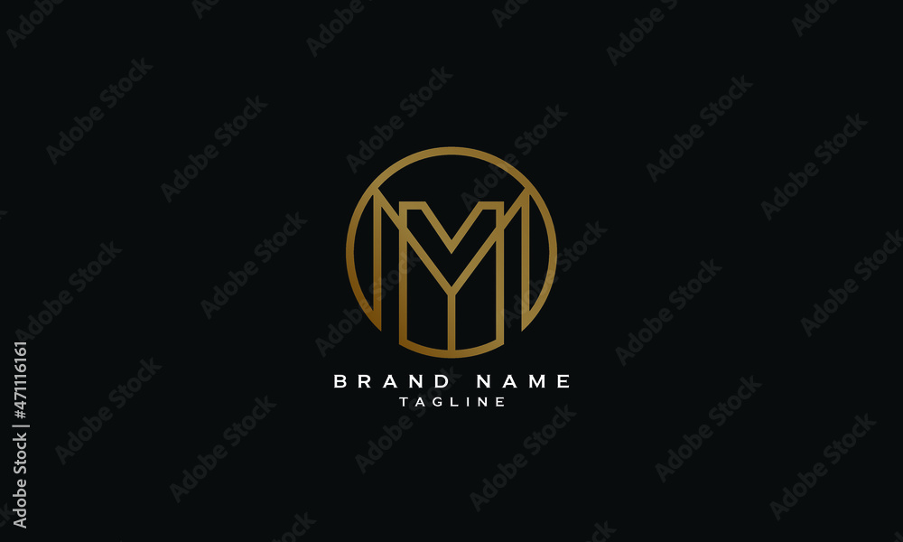 MY, YM, VY, YV, VMY, YMV, Abstract initial monogram letter alphabet logo design MY, YM, VY, YV, VMY, YMV, Abstract initial monogram letter alphabet logo design