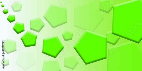 Bright Green Color Background Or Backdrop Illustration Design With Pentagon Shapes