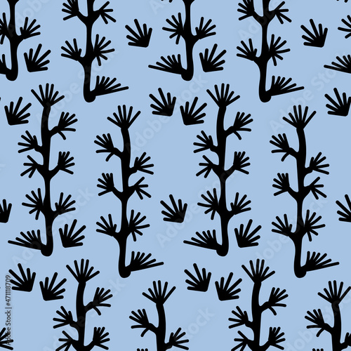 Seamless vector pattern of abstract coniferous branches