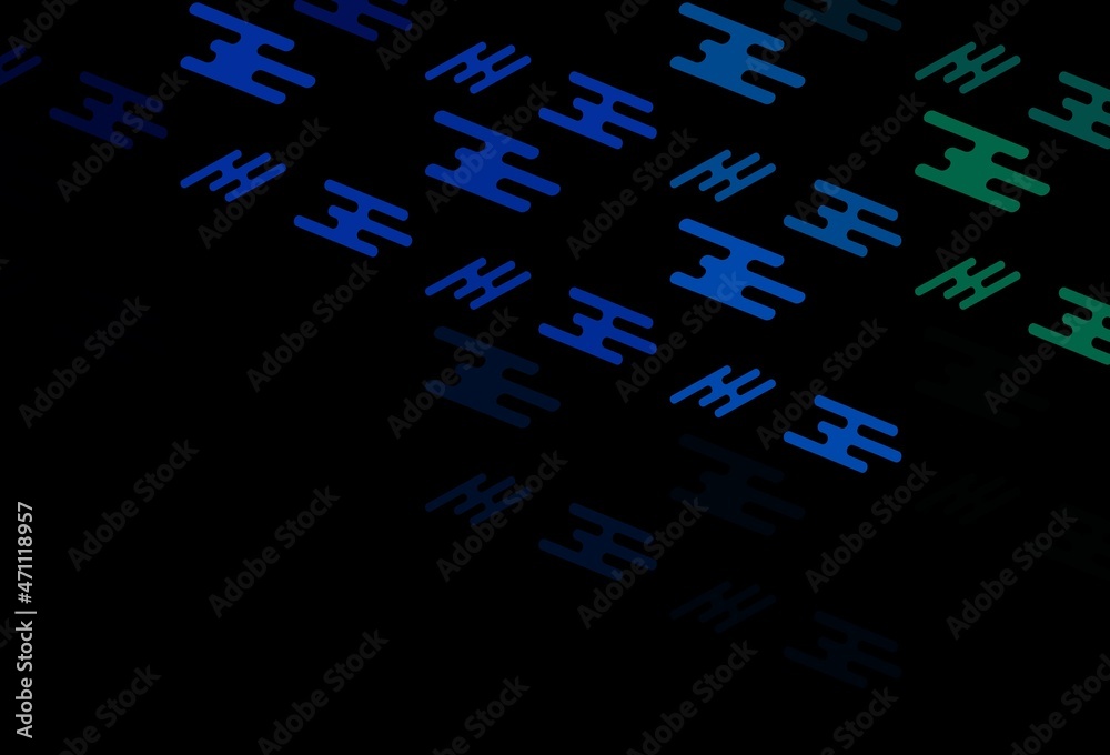 Dark Blue, Green vector pattern with narrow lines. Dark Blue, Green vector pattern with narrow lines.
