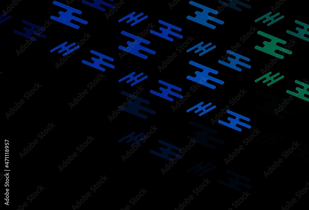 Dark Blue, Green vector pattern with narrow lines.