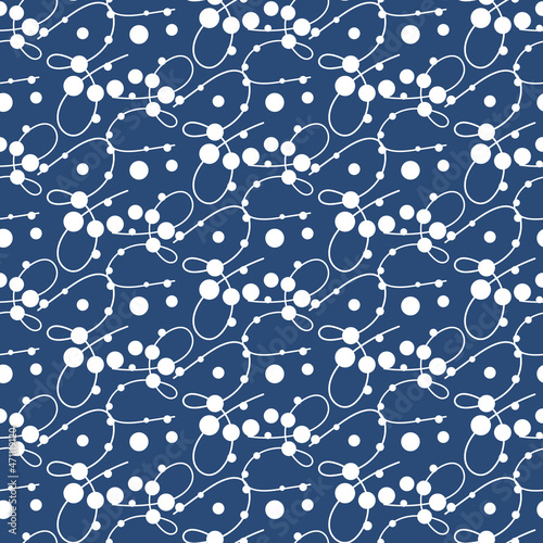 Seamless abstract vector pattern of balls, garland
