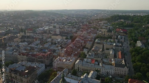 Wallpaper Mural aerial view of Lviv city at summer time Torontodigital.ca