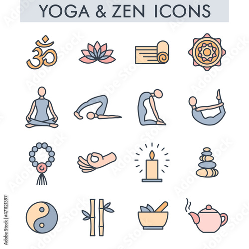 Yoga and zen icons