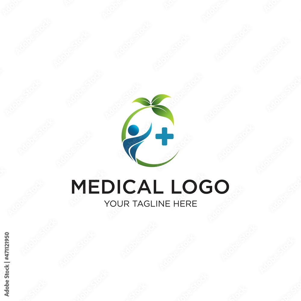 Modern medicine logo, vector template. EPS 10