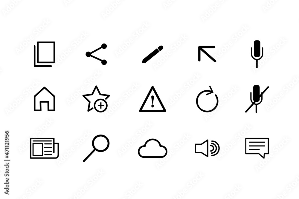 Interface website icon set Interface website icon set