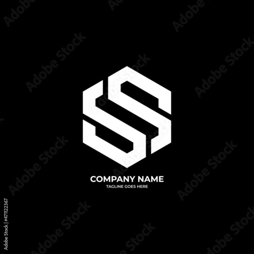 SS letter logo with simple and elegant hexagon shape Logo Vector Template