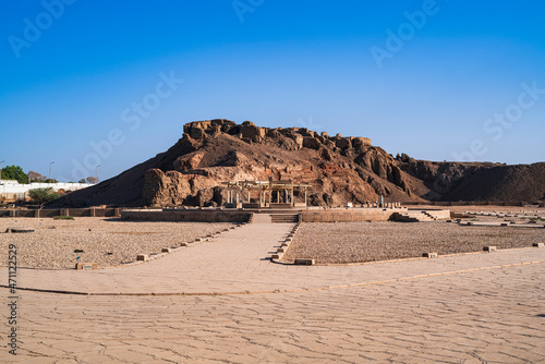 Archaeological remains in the vicinity of the Temple of Edfu. Photograph taken in Edfu, Egypt. 
