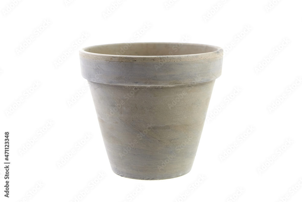 Ceramic flower pot isolated on white