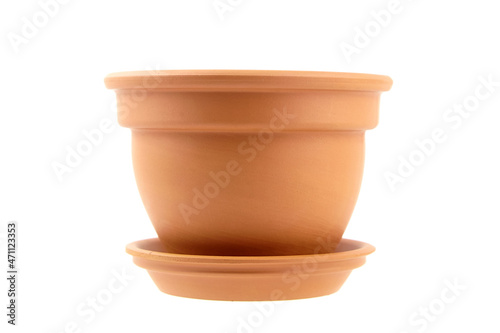 Ceramic flower pot isolated on white