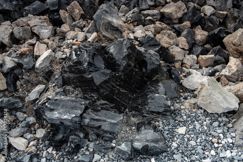 Wallpaper Mural Close up view of an exploded obsidian rock Torontodigital.ca