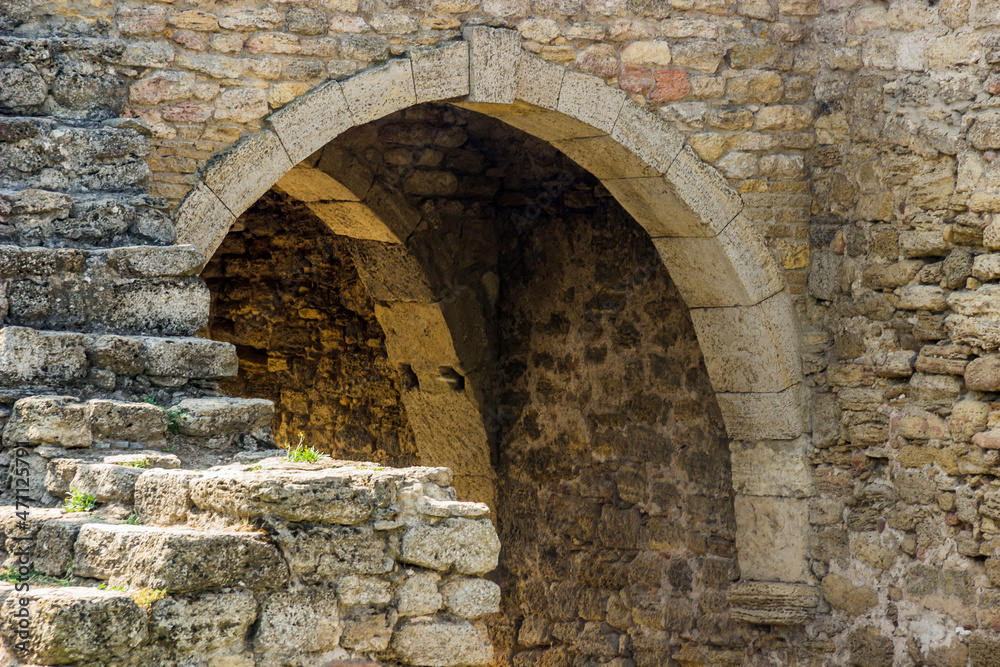 walls and arches of the Akkerman fortress in Bilhorod-Dnistrovsky, Odessa region of Ukraine