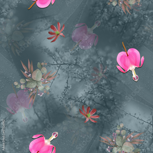 digital print flower floral seamless design