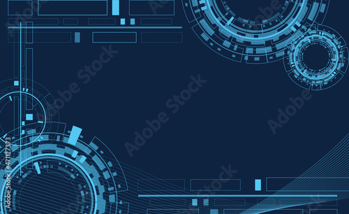 Blue futuristic abstract vector background horizontal