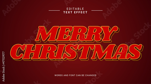 Merry Christmas text effect editable modern style color