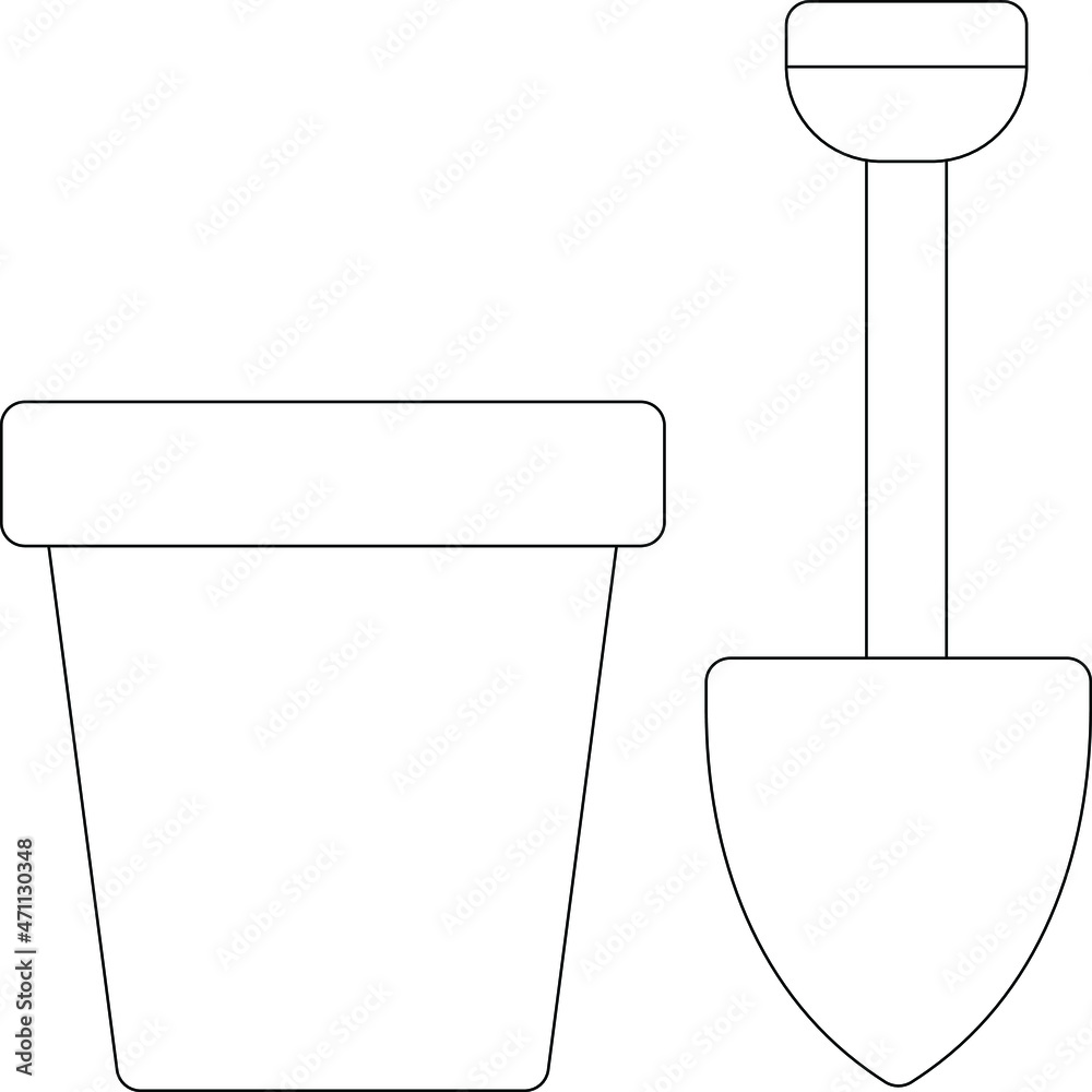 camping icons shovel bucket and shovel camping icons shovel bucket and shovel