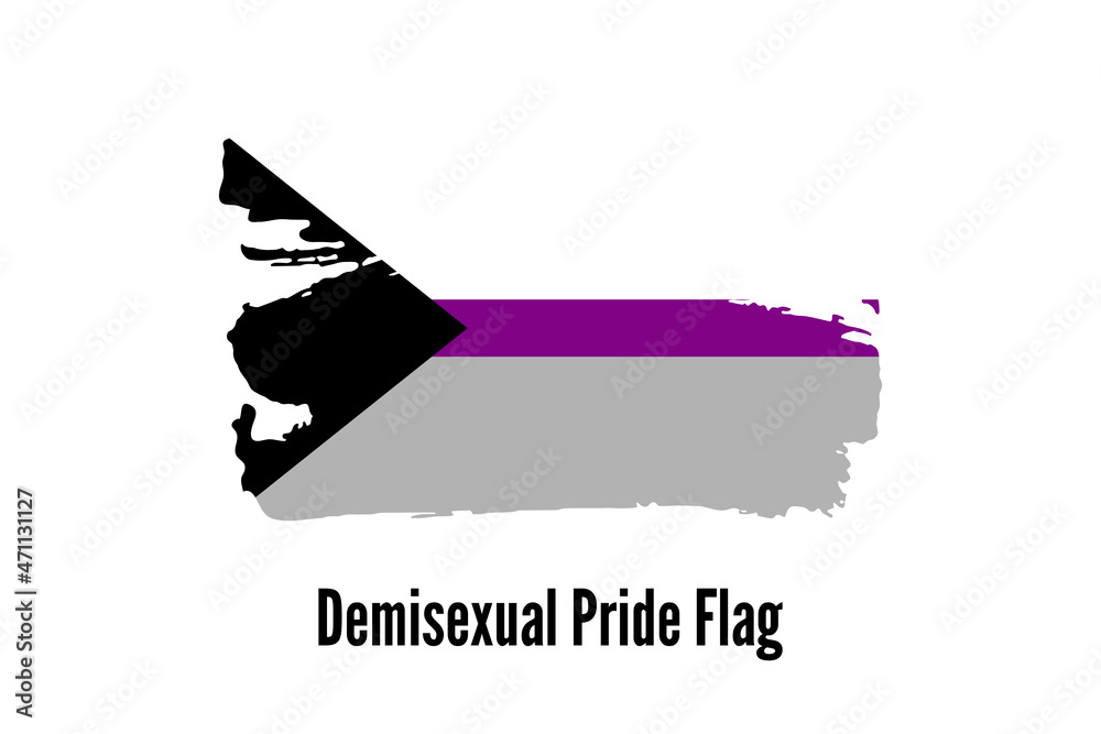 Demisexual Pride Flag Symbol Of Lgbt Community Hand Drawn Ink Brush Stroke Pride Flag Icon