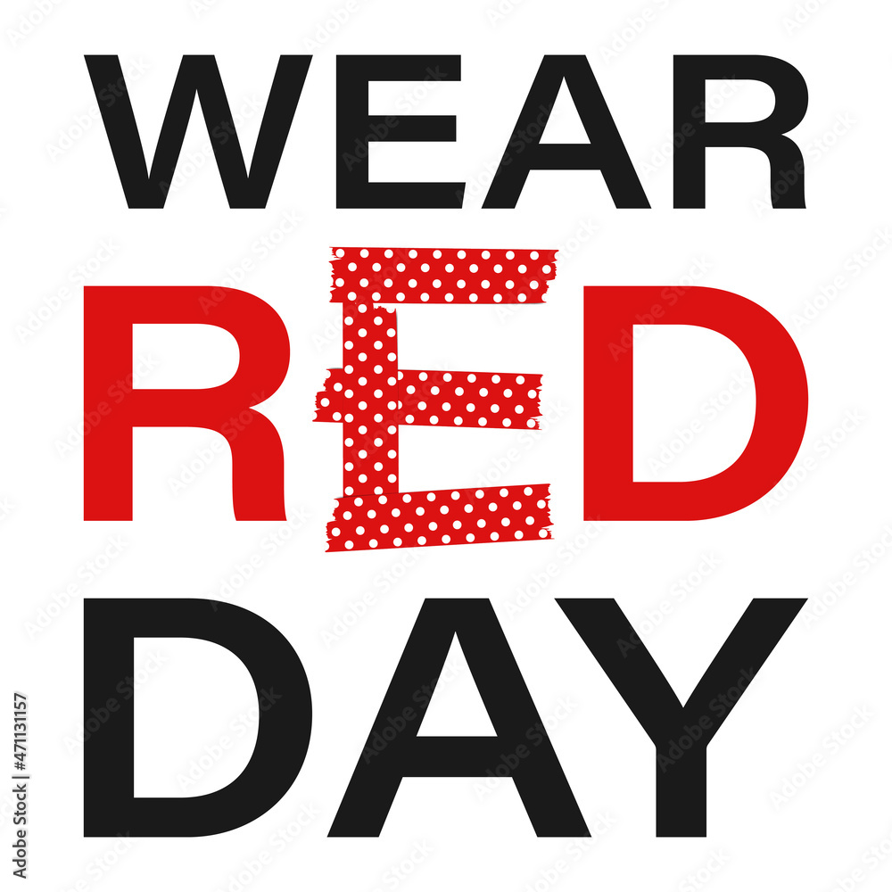 National wear red day poster, banner, placard concept design. Red
