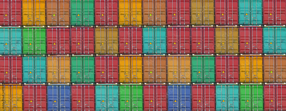 Patten of a shipping transport containers concept - obrazy, fototapety, plakaty 