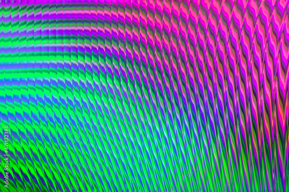 Obraz premium Holographic colorful neon background. Wallpaper glass pattern hologram abstract gradient