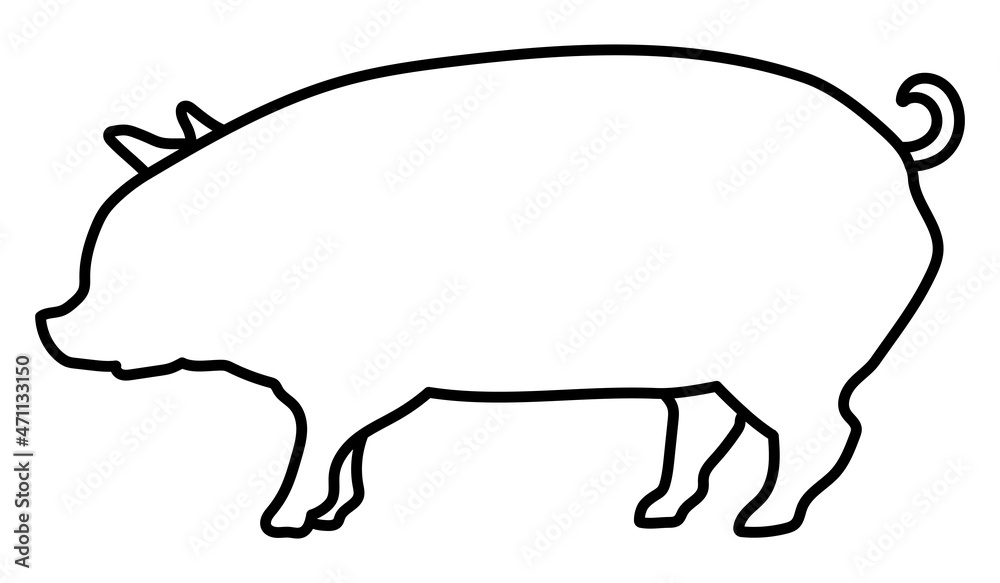 豚のシルエット