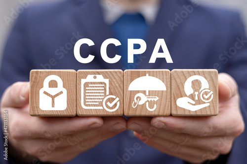 CCPA California Consumer Privacy Act Concept. Personal data protection law regulations. photo