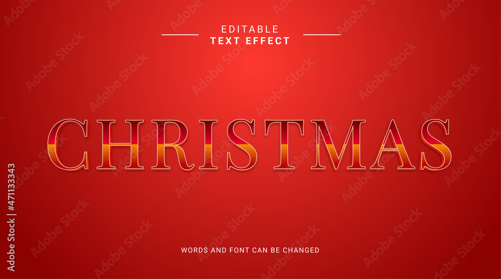 Christmas text effect modern color and style