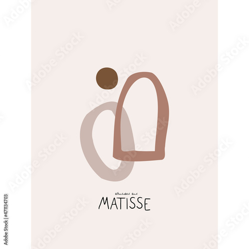 Modern abstract shapes art. Trendy organic forms and line art drawing. 
