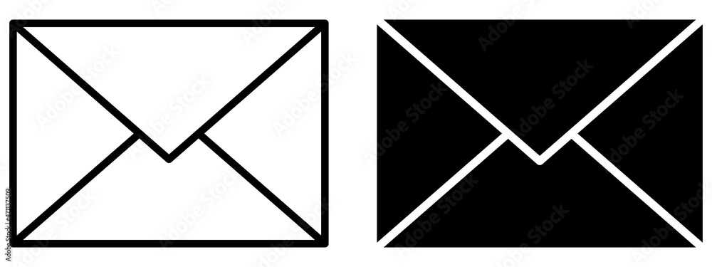 Mail icon set. Envelope outline and silhouette. Email, letter, sms vector illustration isolated on white background. Mail icon set. Envelope outline and silhouette. Email, letter, sms vector illustration isolated on white background.