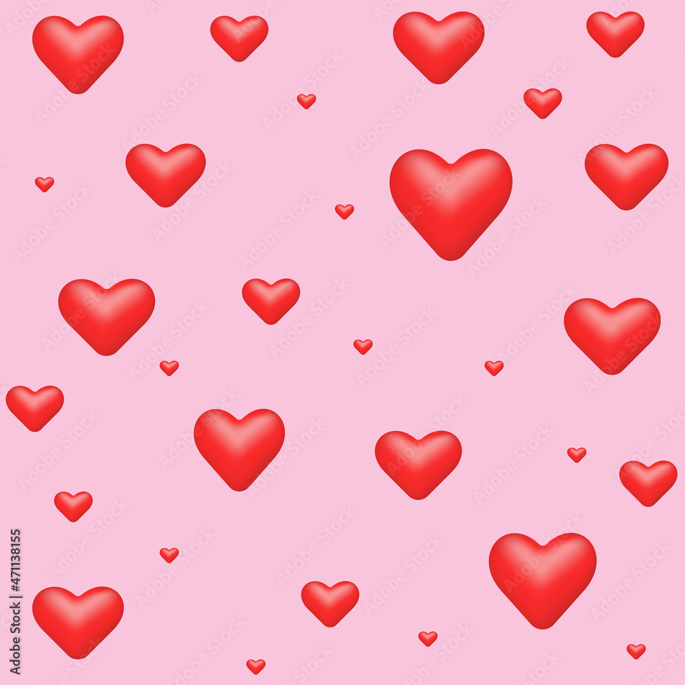 Pattern heart, happy valentine's day, postcard