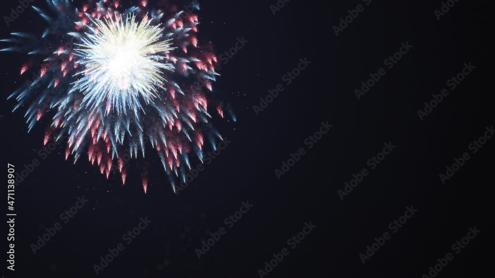 Magical night sky with multiple colourful fireworks new year victory birthday celebration on black copy space background. Magical night sky with multiple colourful fireworks new year victory birthday celebration on black copy space background.