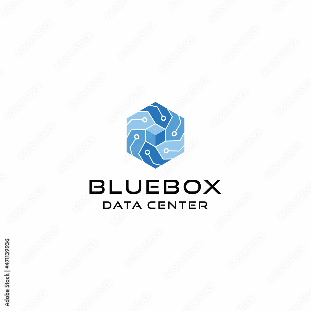 Center data box logo Technology app privacy protect for business Center data box logo Technology app privacy protect for business