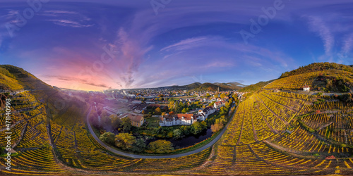 Panorama sphérique à 360 degrés Thann route des Vins d'Alsace - France